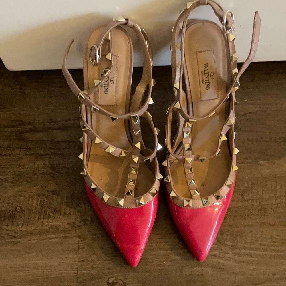 Valentino pink stud heels